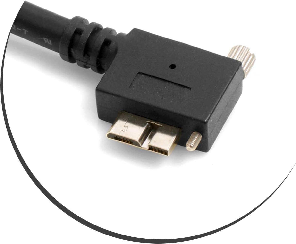 System-S USB 3.0 A zu Micro USB 3.0 90 Grad Linker Winkel 5 Meter Kabel mit Feststellschraube