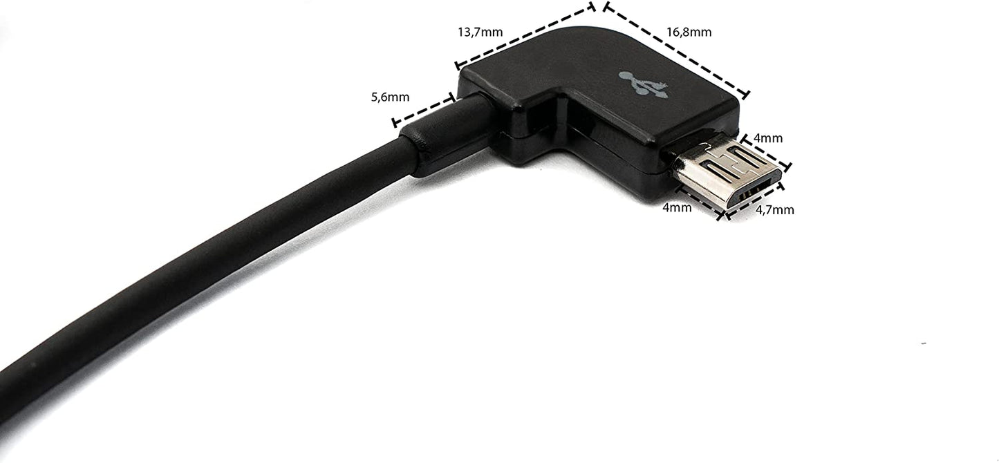 Micro USB to 3.1 Type C angled cable 30cm for Bosch Intuvia eBike