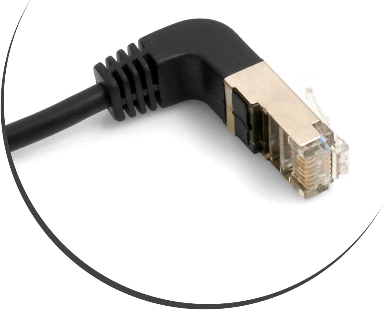 SYSTEM-S Ethernet Netzwerkabel RJ45 Aufwärtswinkel auf RJ45 Buchse Panel Mount 8P8C FTP STP UTP Cat 5e 29cm
