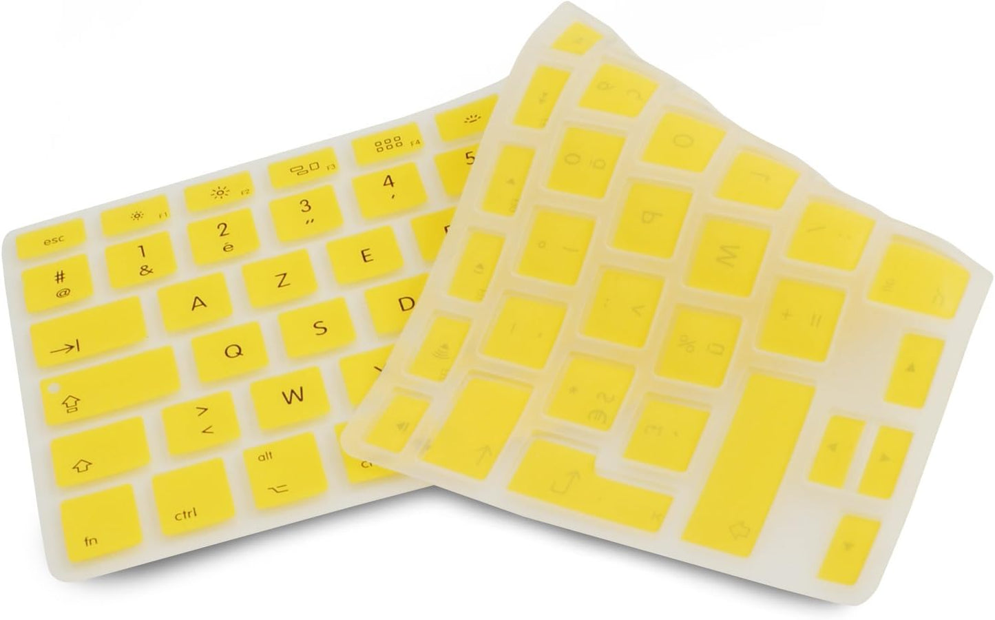 System-S Silikon Tastaturschutz Tastaturabdeckung AZERTY Französische Tastatur Abdeckung Schutz für MacBook Pro 13 Zoll 15 Zoll 17 Zoll iMac MacBook Air 13 Zoll in Gelb
