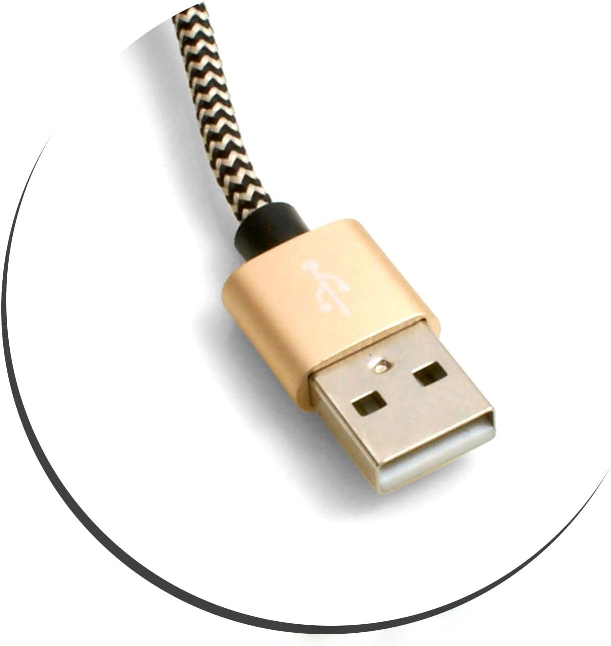 SYSTEM-S Micro USB (Male) zu USB A 2.0 (Male) Kabel 100 cm geflochtene Nylon Ummantelung schwarz/weiß
