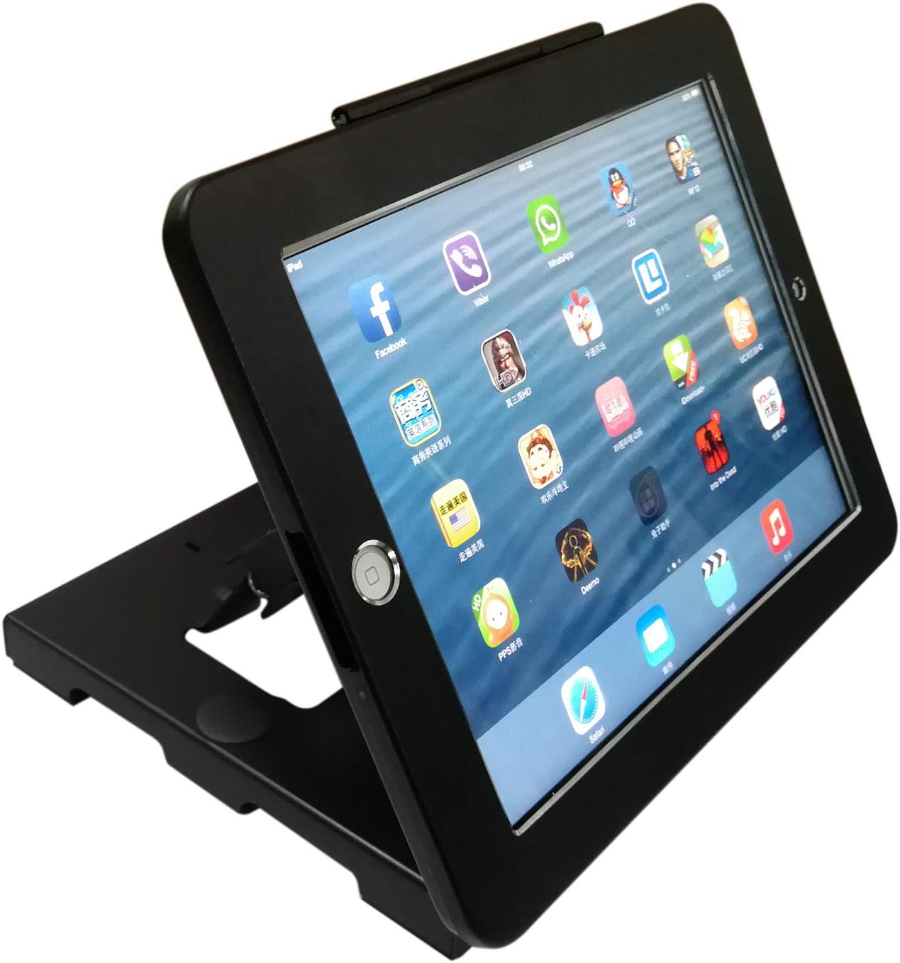 SYSTEM-S Abschließbare Tisch und Wand Tablet Halterung für iPad Air 1 2 iPad 5 6 Pro 9,7 Zoll A1673 A1674 A1675 A1822 A1823 A1893 A1954 A1474 A1475 A1566 A1567