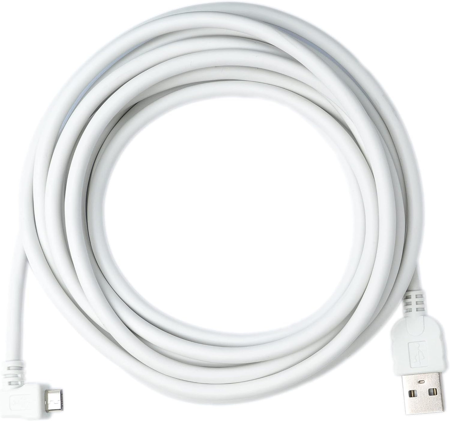 SYSTEM-S 3 m Micro USB 2.0 Kabel gewinkelt 90 grad Winkelstecker (links) WEISS