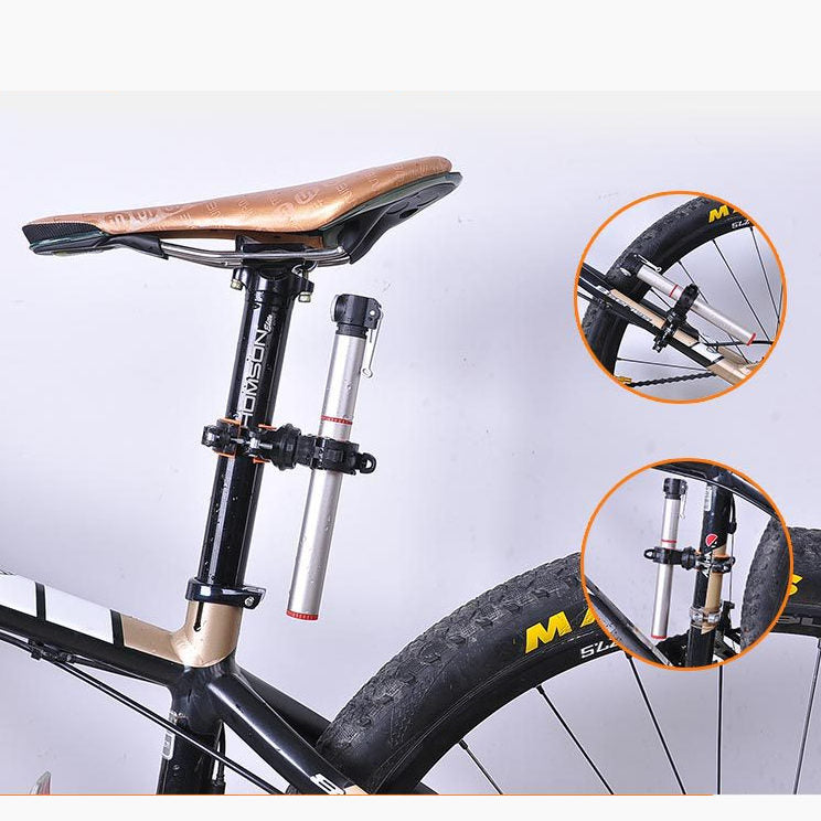 SYSTEM-S bicycle mount attachment in black and white for lamp bicycle pump