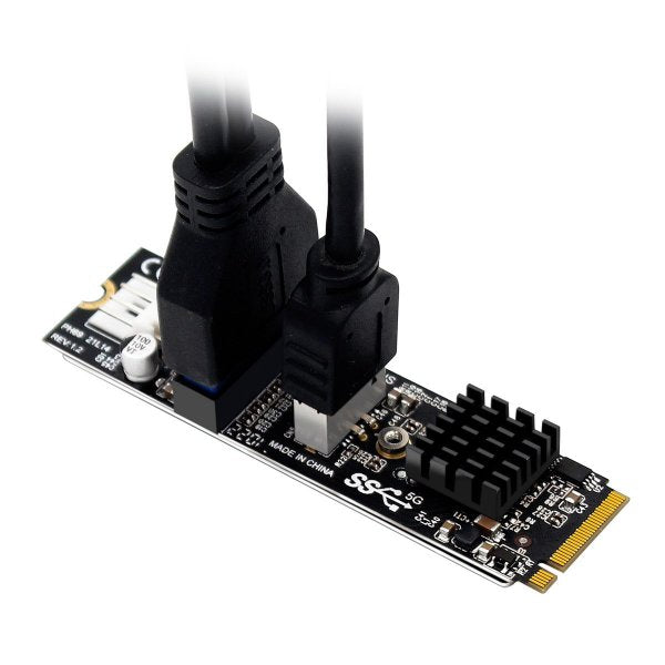 SYSTEM-S NVME cable 20 cm M-key NGFF male to USB 3.1 & 2.0 front panel type E female