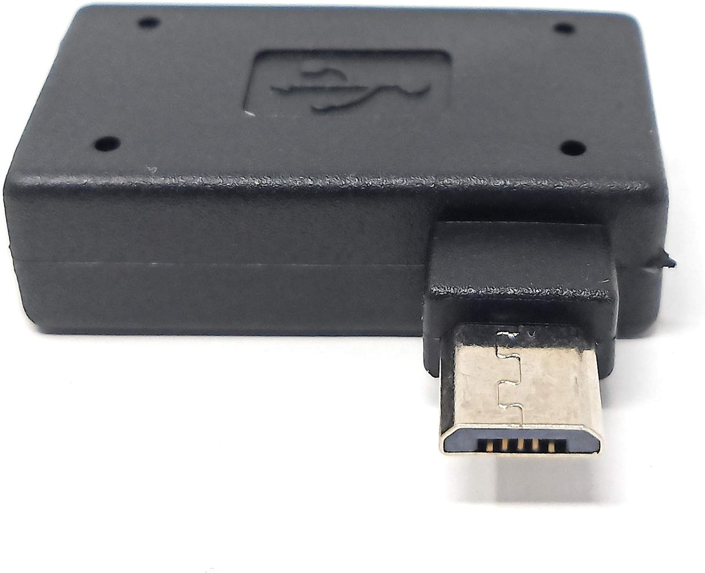 SYSTEM-S Winkel Adapter USB auf Micro USB OTG On-The-Go Host Cable Flash Drive für Smartphone Tablet (Links)