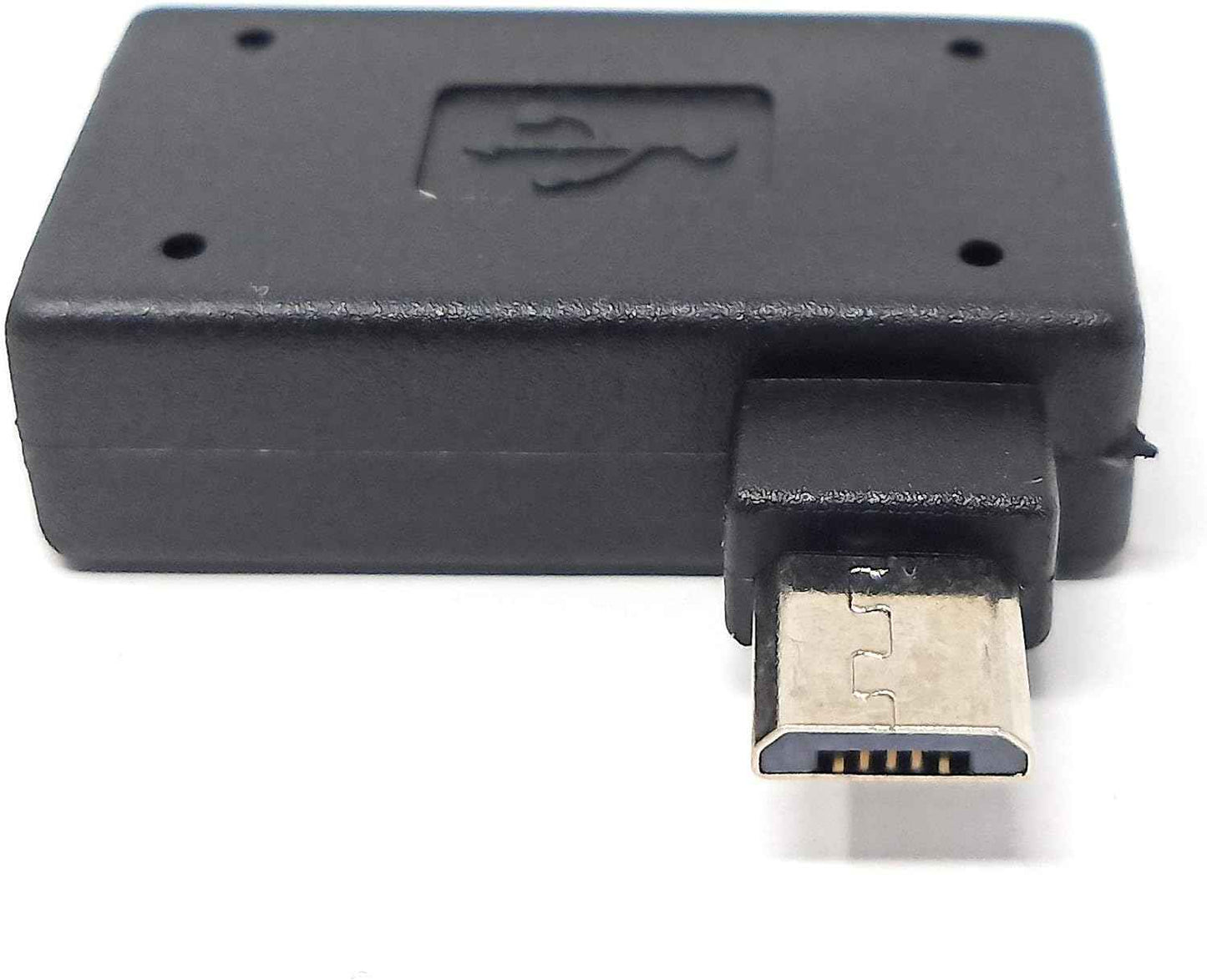SYSTEM-S Winkel Adapter USB auf Micro USB OTG On-The-Go Host Cable Flash Drive für Smartphone Tablet (Links) - DREIKS