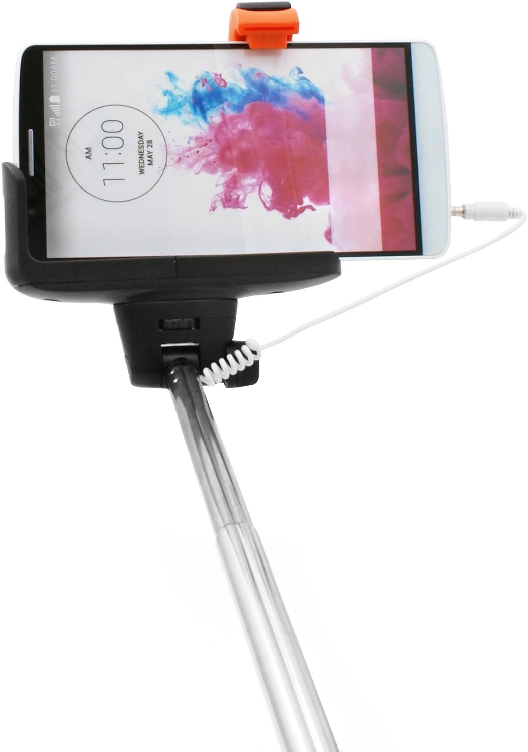 System-S Universal Monopod Selfiepod Selfiestick Teleskopstab Halter (ca. 23,5 cm - 100 cm Länge) mit ¾ Schraube und Adapter (ca. 6cm - 8,5cm Breite) für Selfies mit Fernauslöser blau
