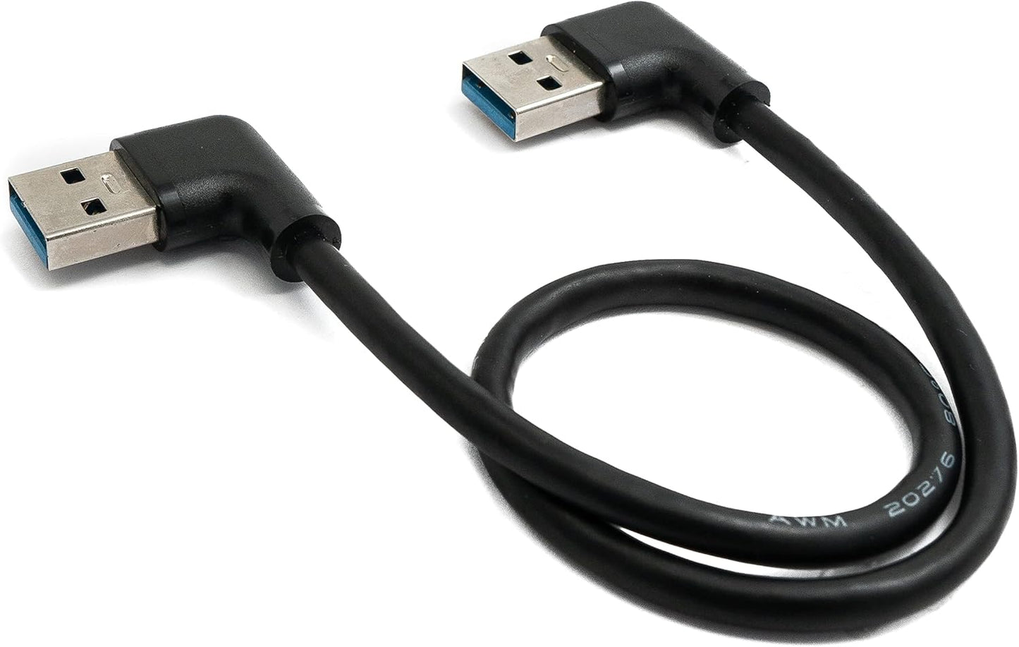 USB 3.0 cable 30 cm Type A male to male left angle in black