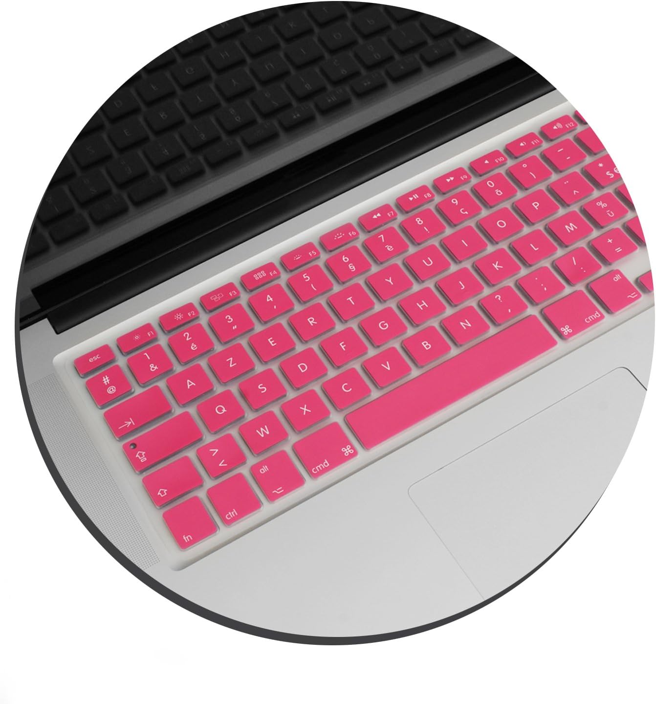 System-S Silikon Tastaturschutz Tastaturabdeckung AZERTY Französische Tastatur Abdeckung Schutz für MacBook Pro 13 Zoll 15 Zoll 17 Zoll iMac MacBook Air 13 Zoll in Rosa