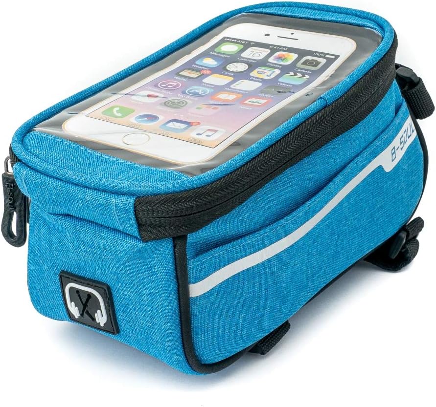 SYSTEM-S Fahrrad Tasche Halterung in Blau Befestigung für Smartphone