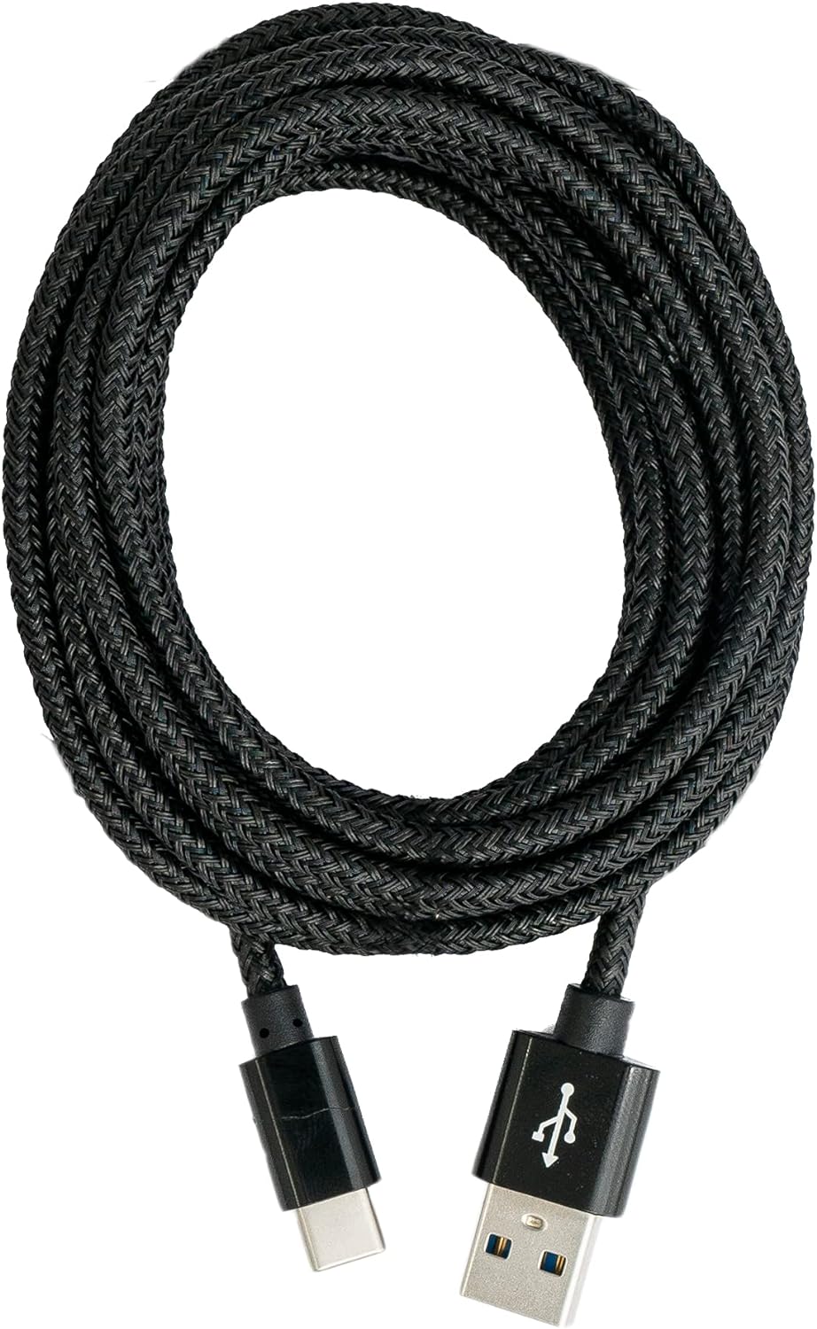 SYSTEM-S USB 3.1 Kabel 3 m Typ C Stecker zu 3.0 Typ A Stecker Kabel geflochten Schwarz