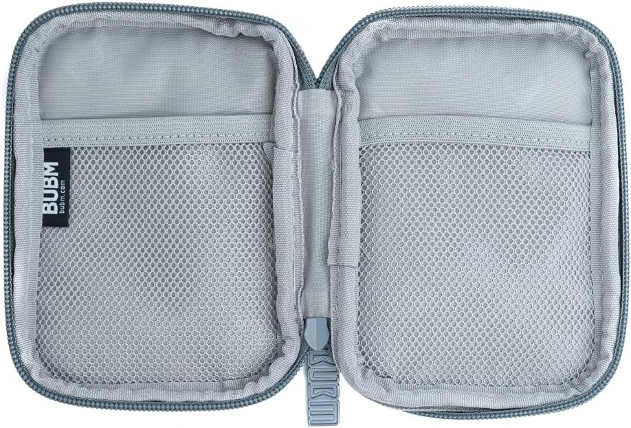 SYSTEM-S Schutztasche gepolstert Spritzwasser geschützt Tasche Case in Grau für Powerbank Kopfhörer