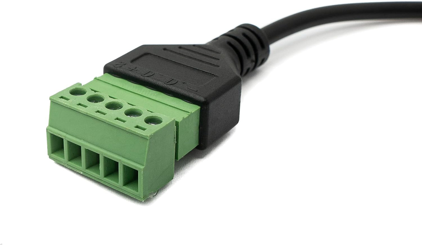 System-S USB 2.0 Kabel 30cm Typ B Stecker zu 5 polig Leiterplattenstecker Schwarz