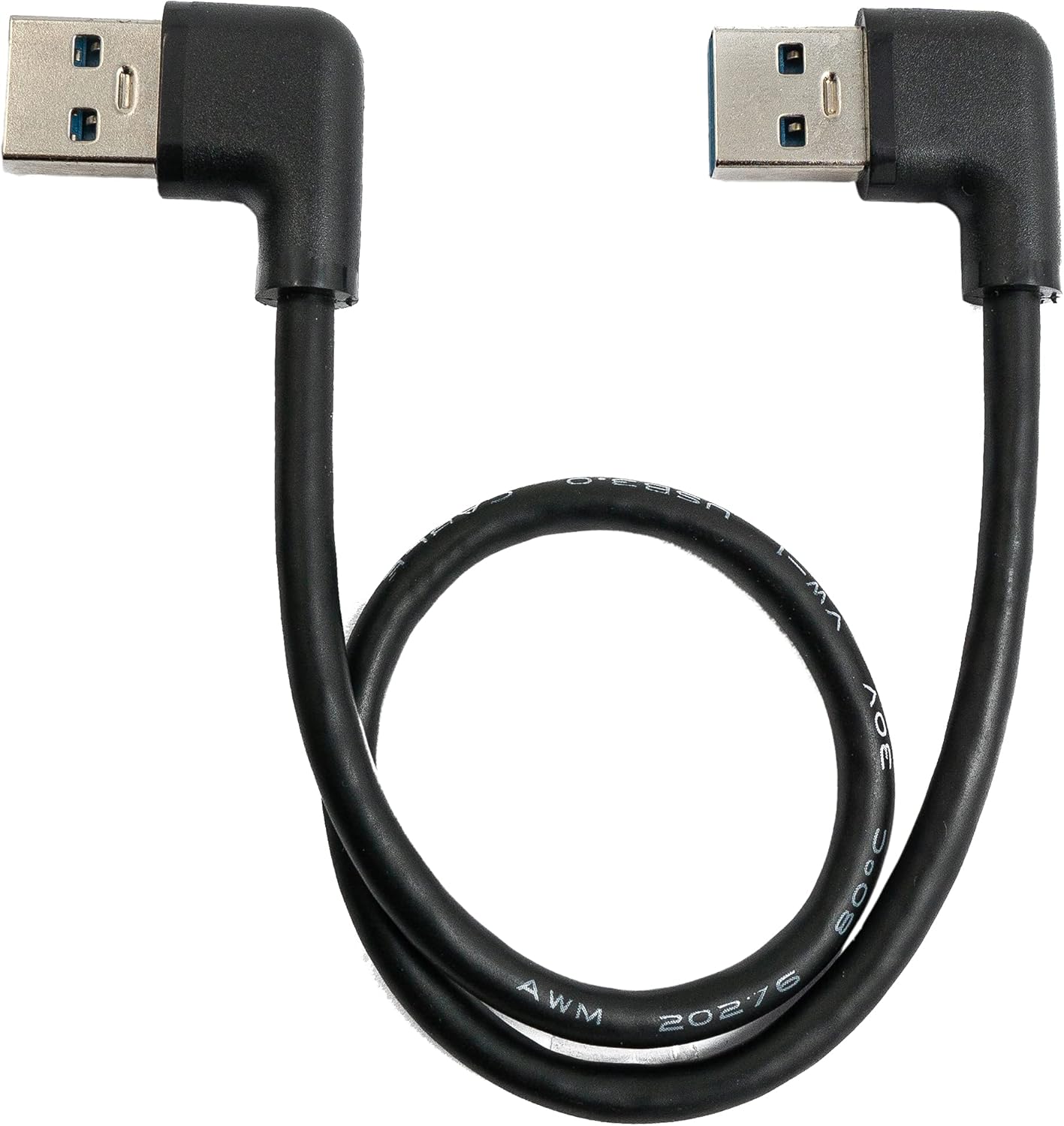 USB 3.0 cable 30 cm Type A male to male left angle in black