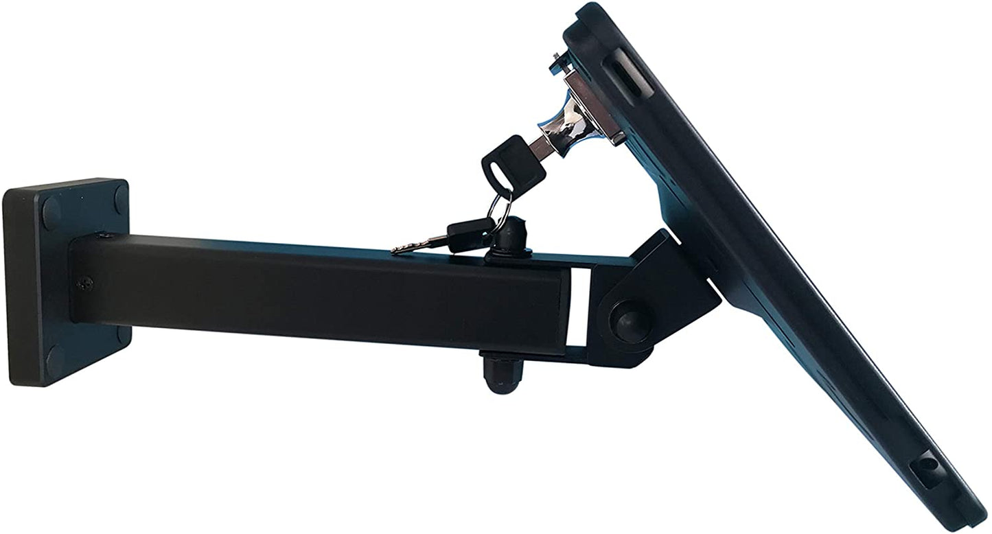 SYSTEM-S Abschließbare Wandhalterung für iPad Air 1-2 iPad 5-6 iPad Pro 9, 7 Zoll A1673 A1674 A1675 A1893 A1954 A1822 A1823 A1474 A1475 A1476 A1566 A1567