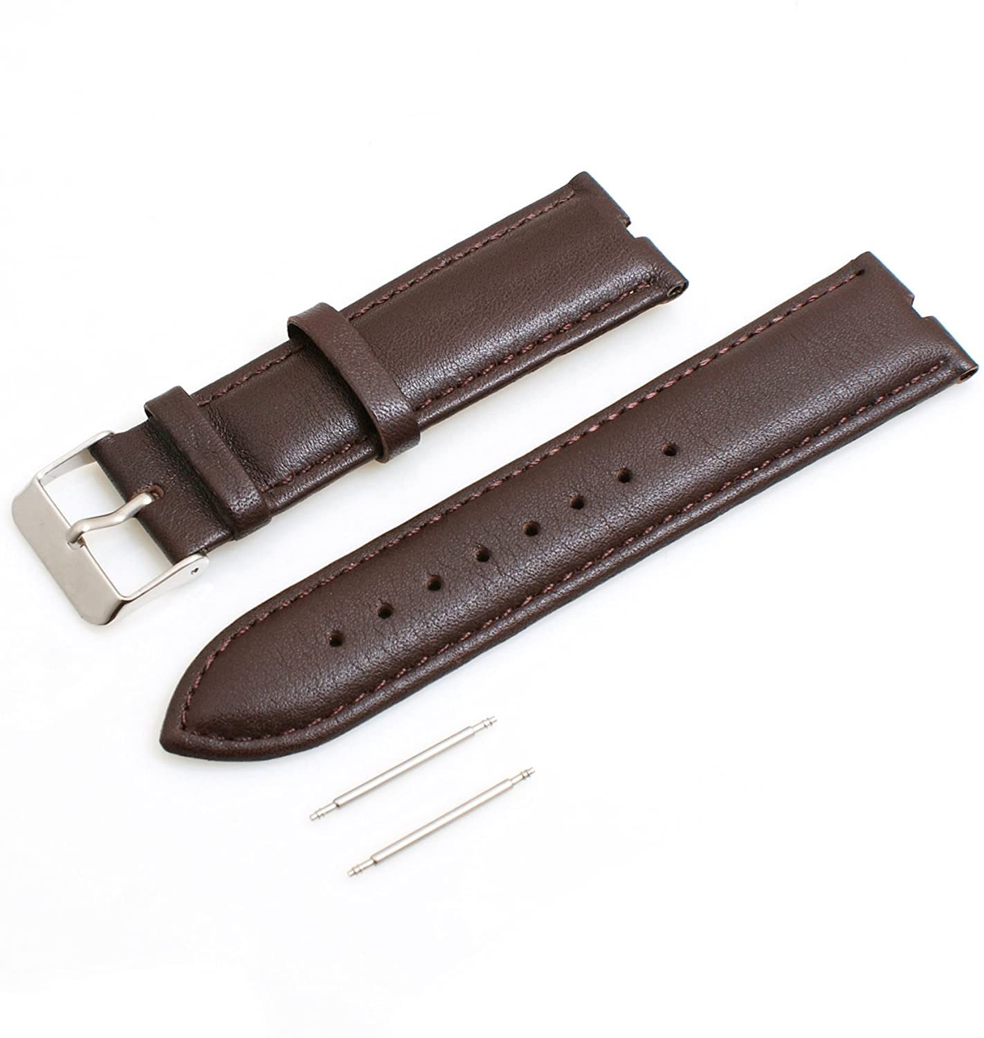 System-S Leder Armband Ersatz Austausch Wechsel Wrist Band Uhrenband 18 cm für Samsung Galaxy Gear 2 R380 R381 R382 Braun