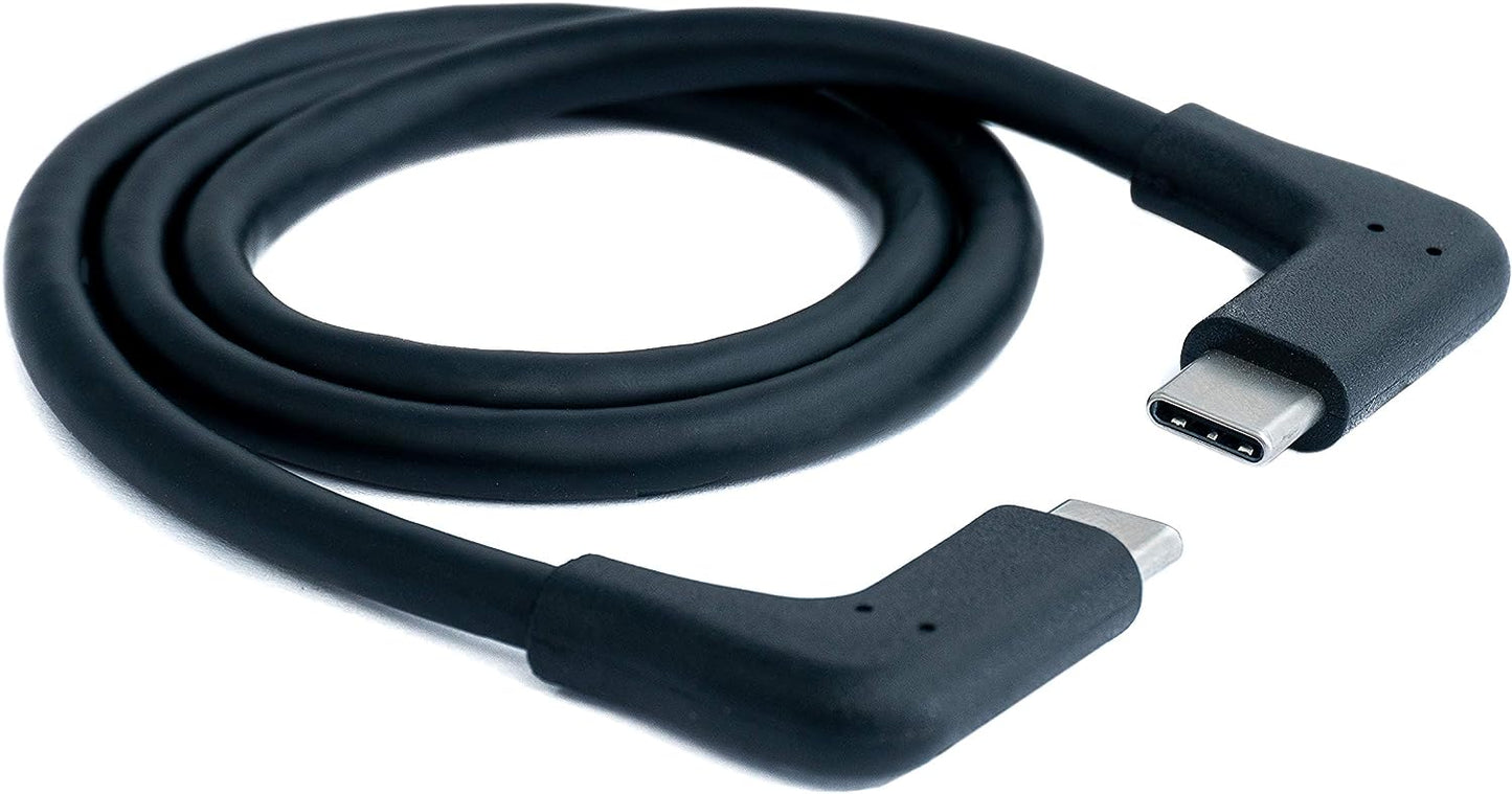 SYSTEM-S USB 3.1 Gen 2 Kabel 50 cm Typ C Stecker zu Stecker 2x Winkel in Schwarz