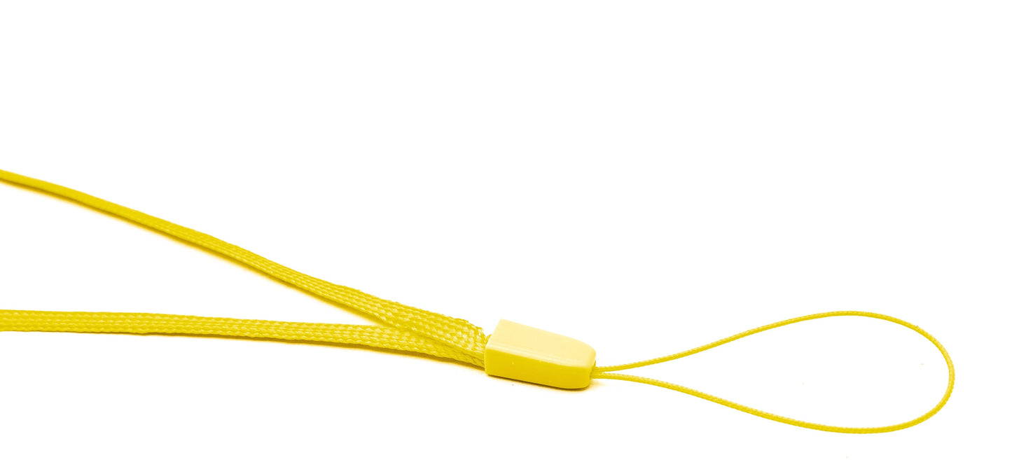 SYSTEM-S Halsband Umhängeband Trageband mit Schlaufe in Gelb für Smartphone MP3-Player