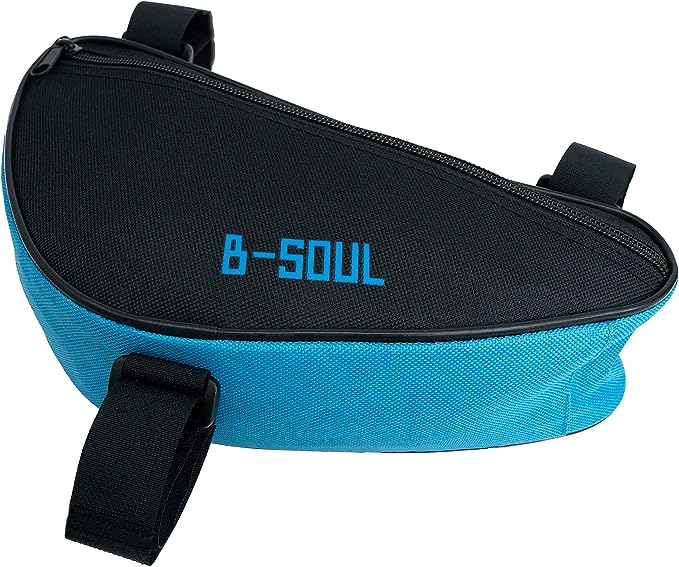 SYSTEM-S Fahrrad Tasche spritzwasserfest Dreiecktasche Rahmentasche Triangeltasche Blau