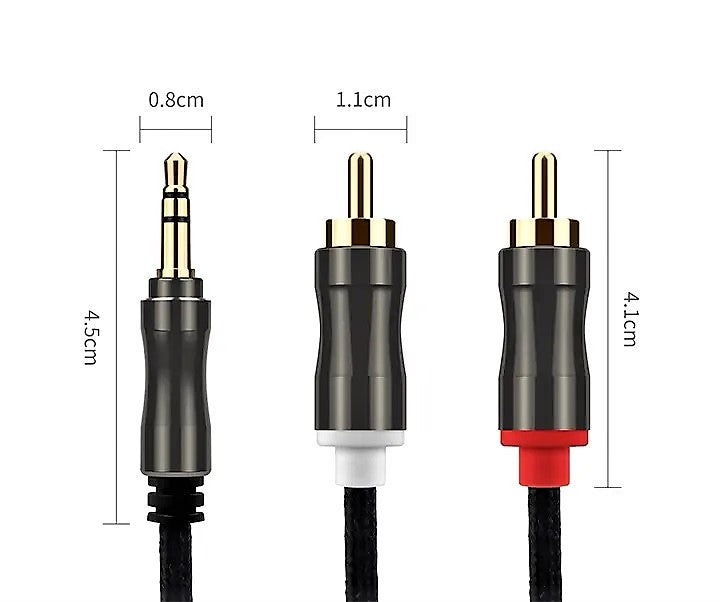 Premium Aux zu Cinch Kabel 3,5mm Klinke Audio 2x Cinch RCA Stecker auf Klinke