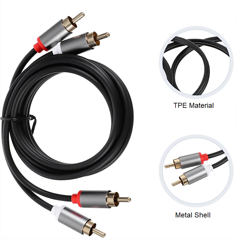 RCA Male to RCA Male Cable Cinch Cable Audio Gold Plated