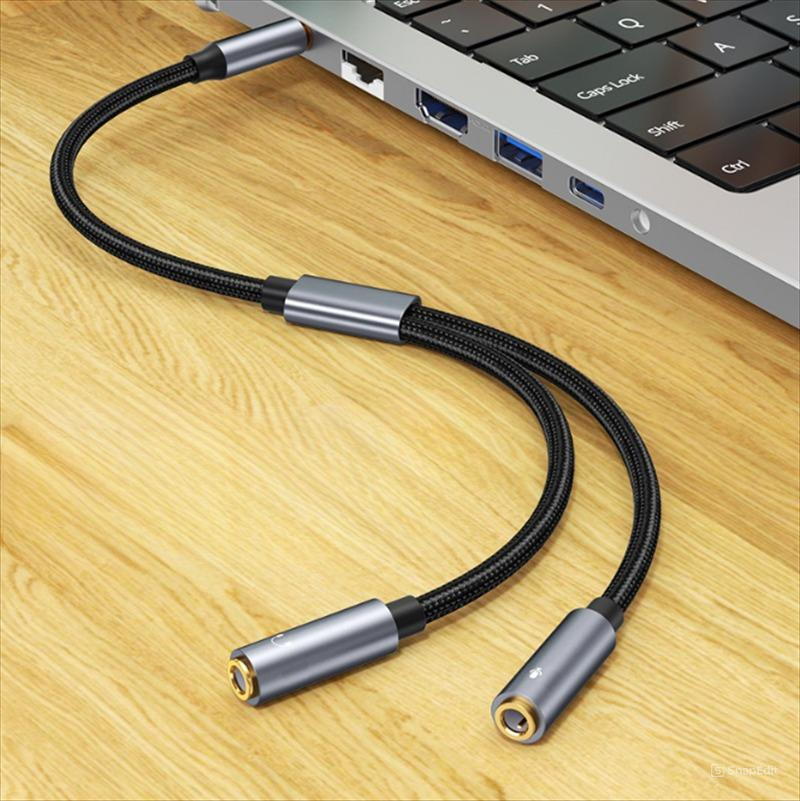 Audio Splitter Kabel Adapter 1/2 Headset 3.5mm Klinke Stecker 2 Buchse Mikrofon