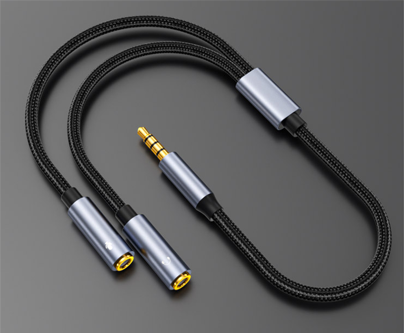 Audio Splitter Kabel Adapter 1/2 Headset 3.5mm Klinke Stecker 2 Buchse Mikrofon