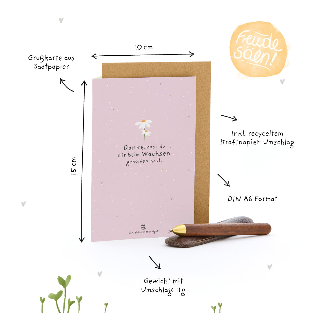 Greeting Card - Thank you for helping me grow