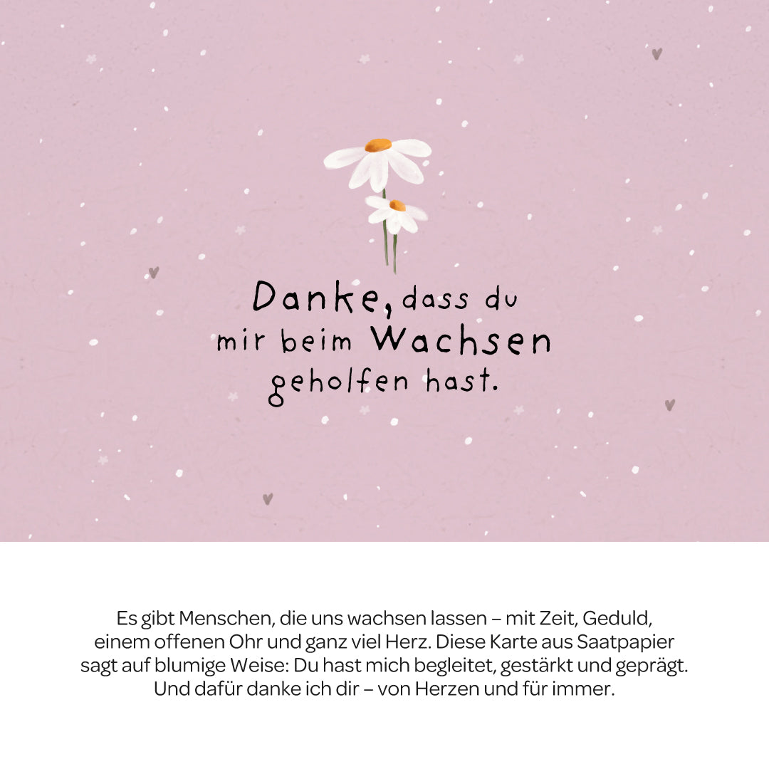 Greeting Card - Thank you for helping me grow
