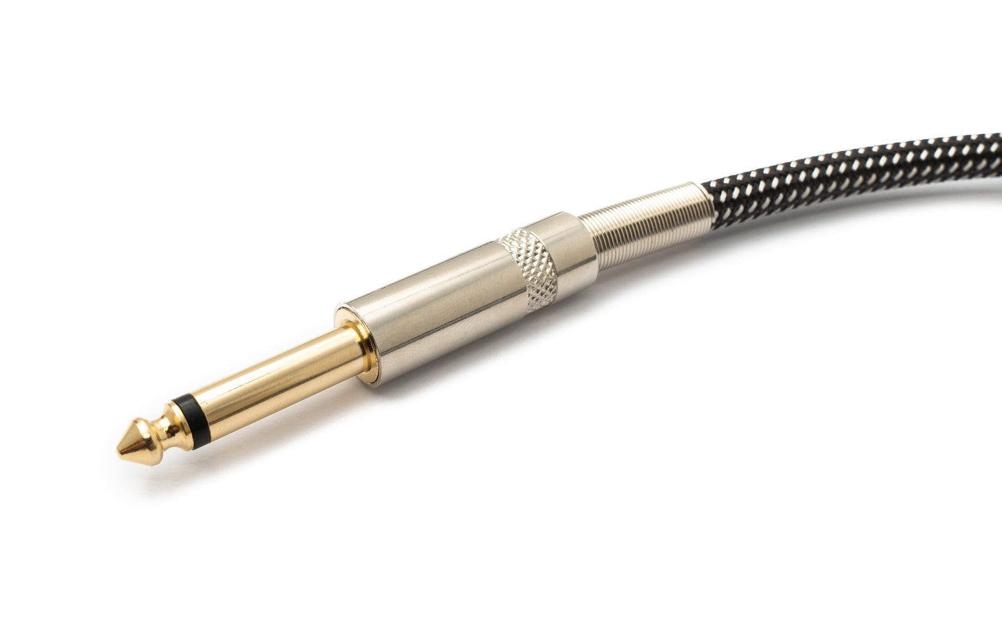 SYSTEM-S Audio Cable 100 cm 6.35 mm jack plug to plug nylon braided kink protection AUX