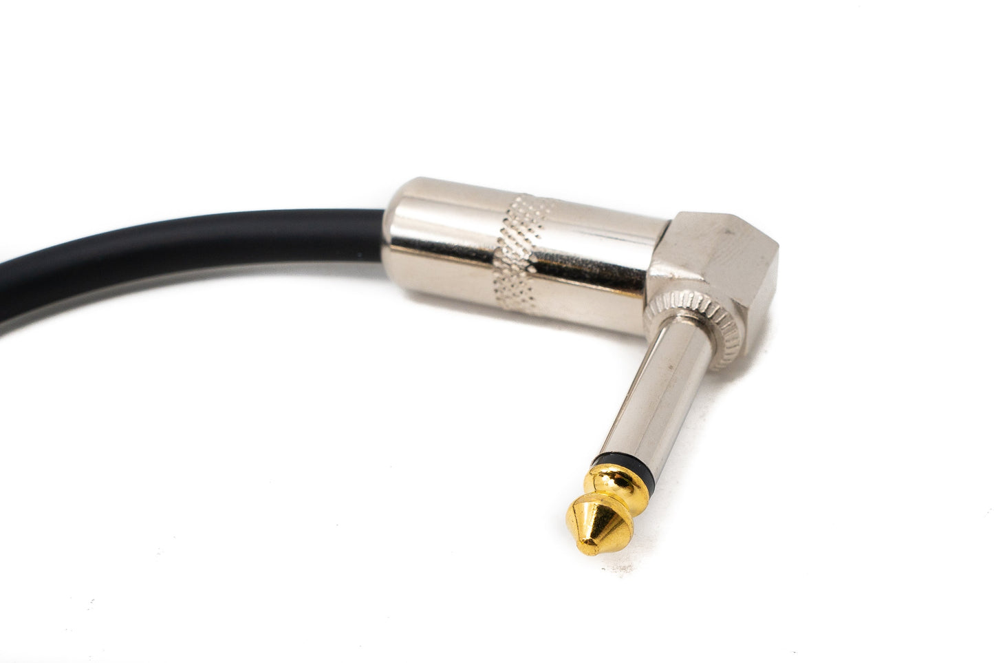 SYSTEM-S Audio Kabel 15 cm 6.35 mm Klinke Stecker zu Stecker Winkel AUX Schwarz