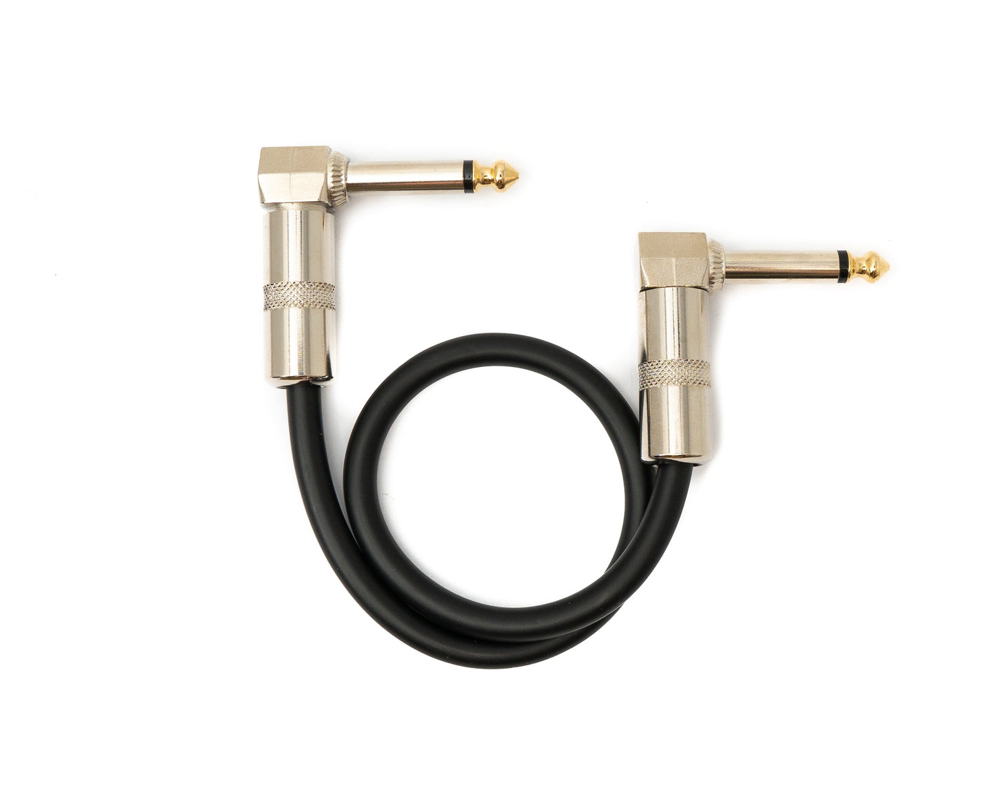 SYSTEM-S Audio Kabel 30 cm 6.35 mm Klinke Stecker zu Stecker Winkel AUX Schwarz