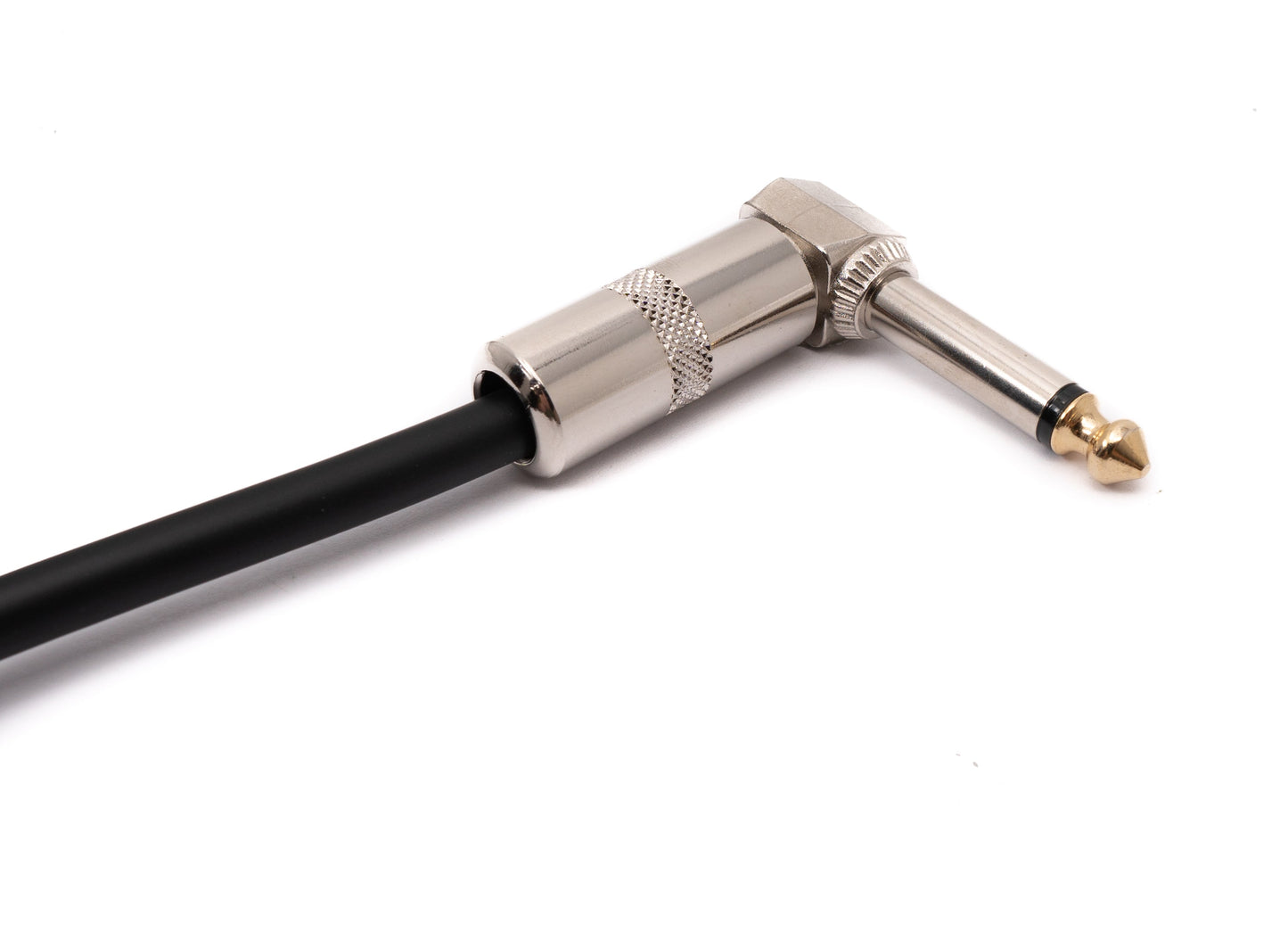 SYSTEM-S Audio Kabel 30 cm 6.35 mm Klinke Stecker zu Stecker Winkel AUX Schwarz