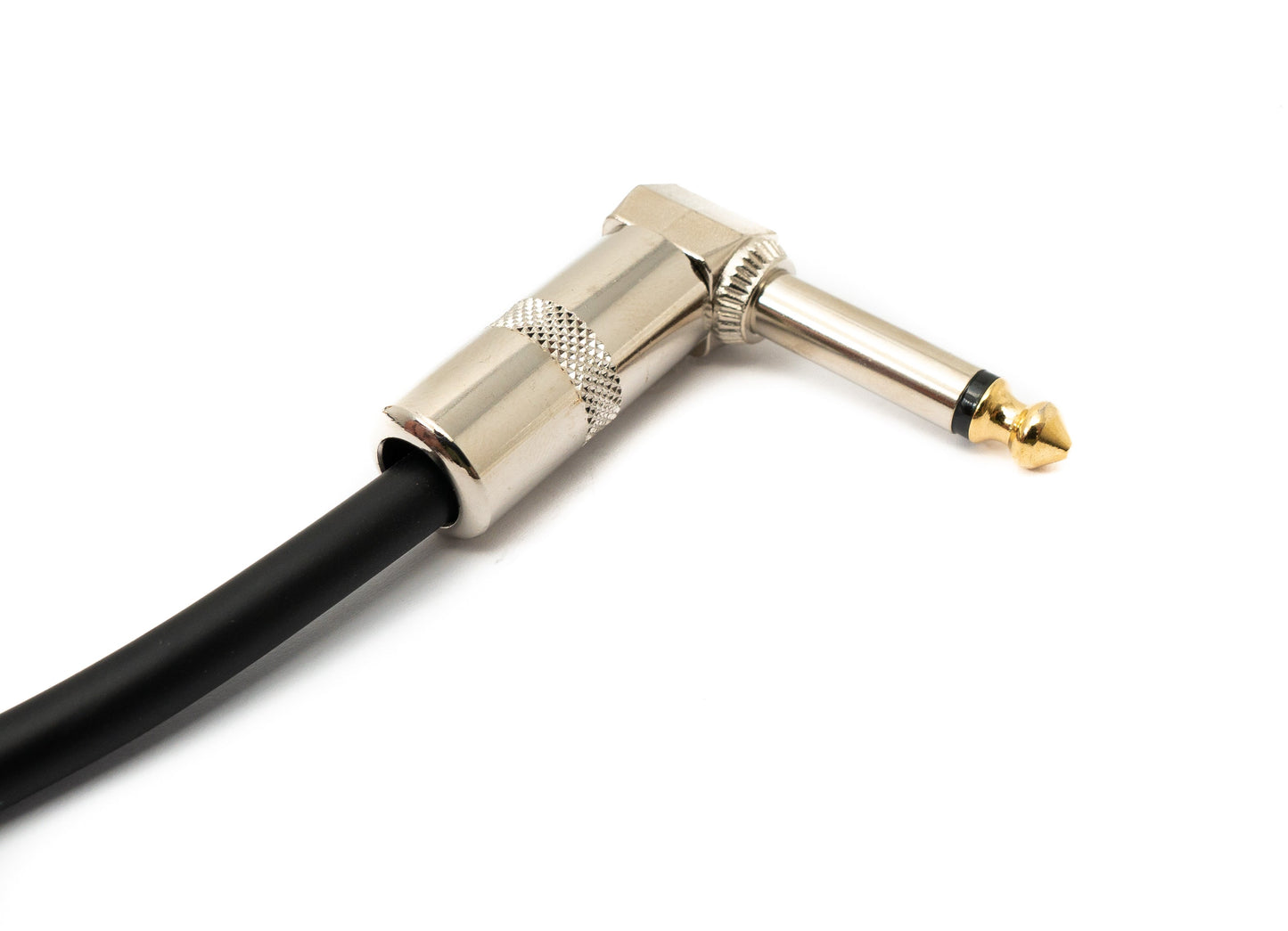 SYSTEM-S Audio Kabel 30 cm 6.35 mm Klinke Stecker zu Stecker Winkel AUX Schwarz