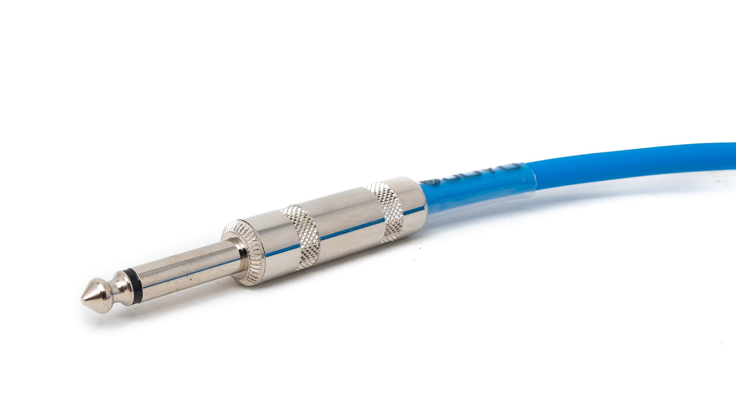 SYSTEM-S Audio Kabel 450 cm 6.35 mm Klinke Stecker zu Stecker Winkel AUX Blau