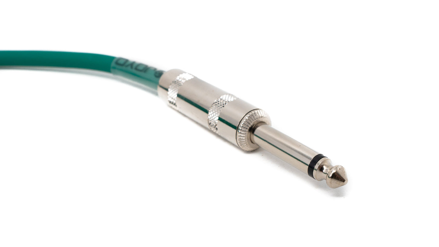 SYSTEM-S Audio Kabel 450 cm 6.35 mm Klinke Stecker zu Stecker Winkel AUX in Grün