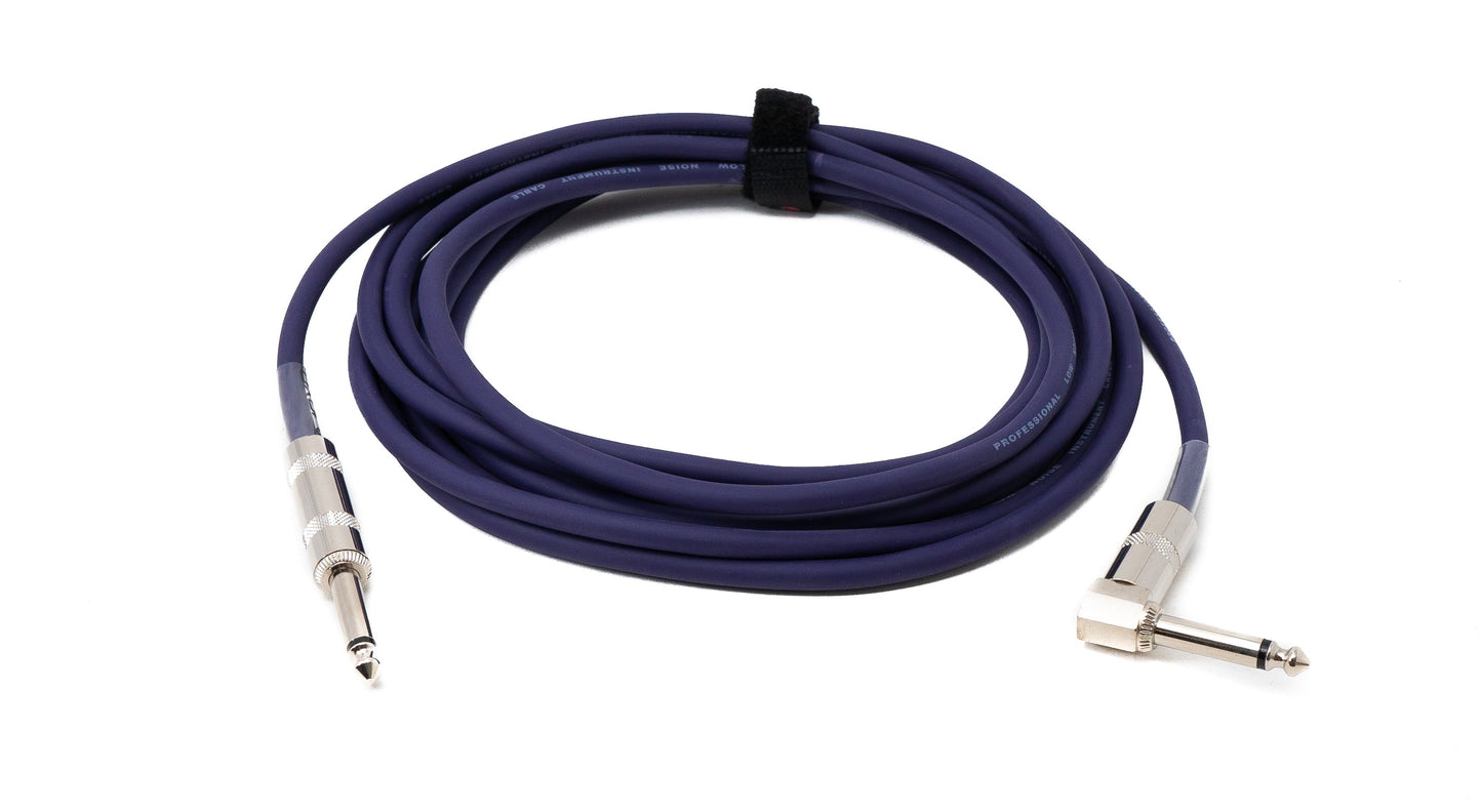 SYSTEM-S Audio Kabel 450 cm 6.35 mm Klinke Stecker zu Stecker Winkel AUX in Lila