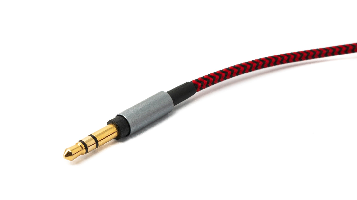 SYSTEM-S Audio Kabel 3 m 3.5 mm Klinke Stecker zu Mini XLR Buchse geflochten in Rot