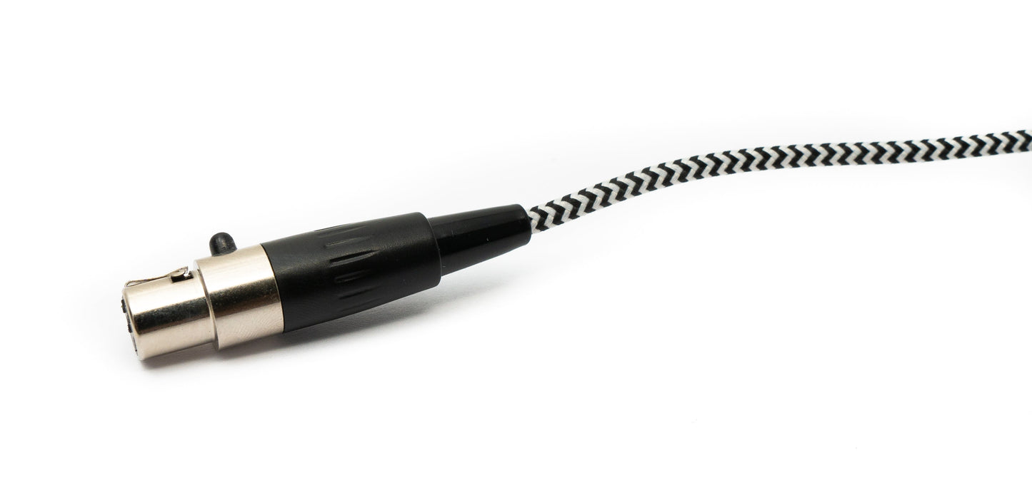 SYSTEM-S Audio Kabel 3 m 3.5 mm Klinke Stecker zu Mini XLR Buchse geflochten in Weiß