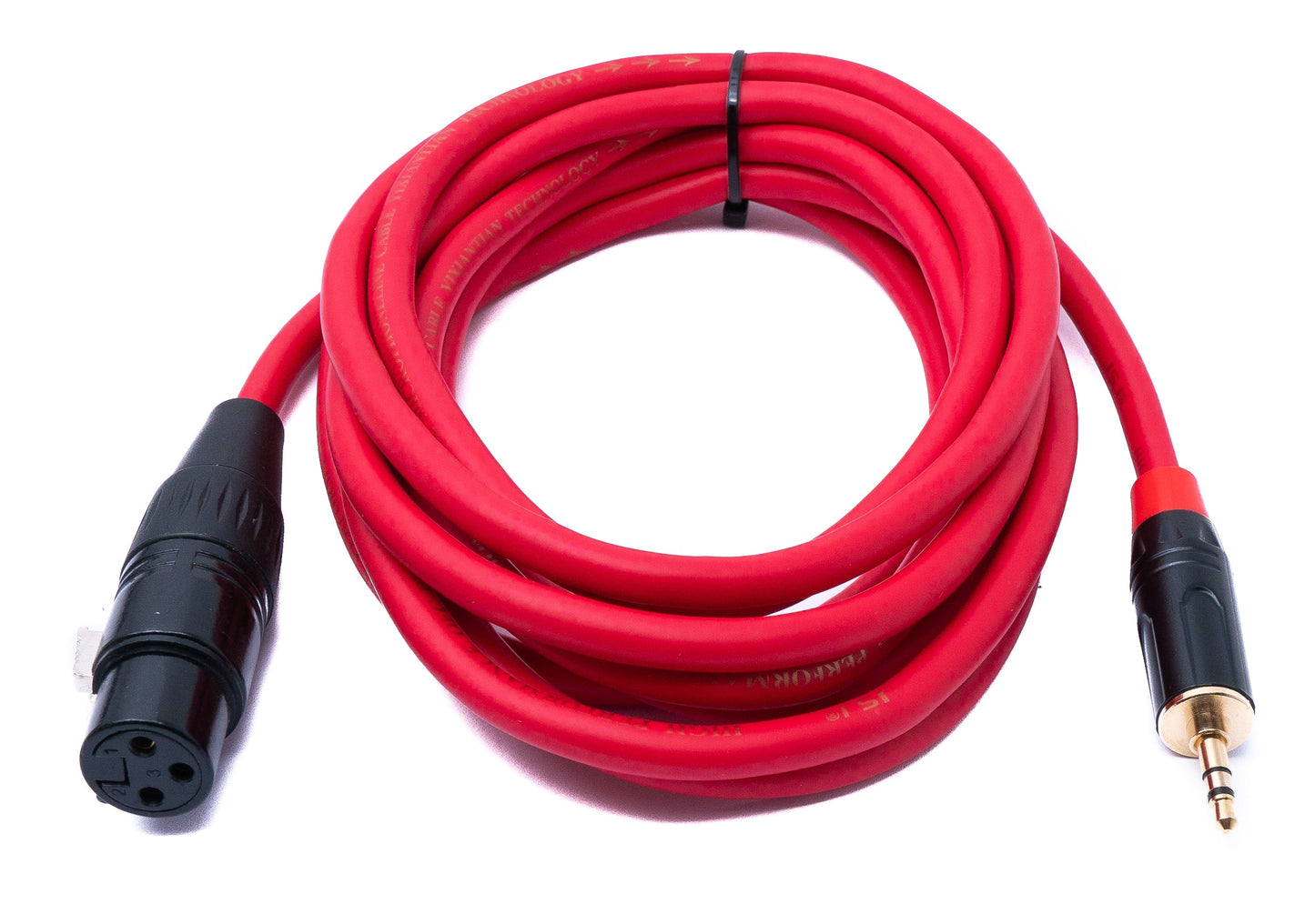 SYSTEM-S Audio Kabel 3 m 3.5 mm Klinke Stecker zu XLR Buchse in Rot