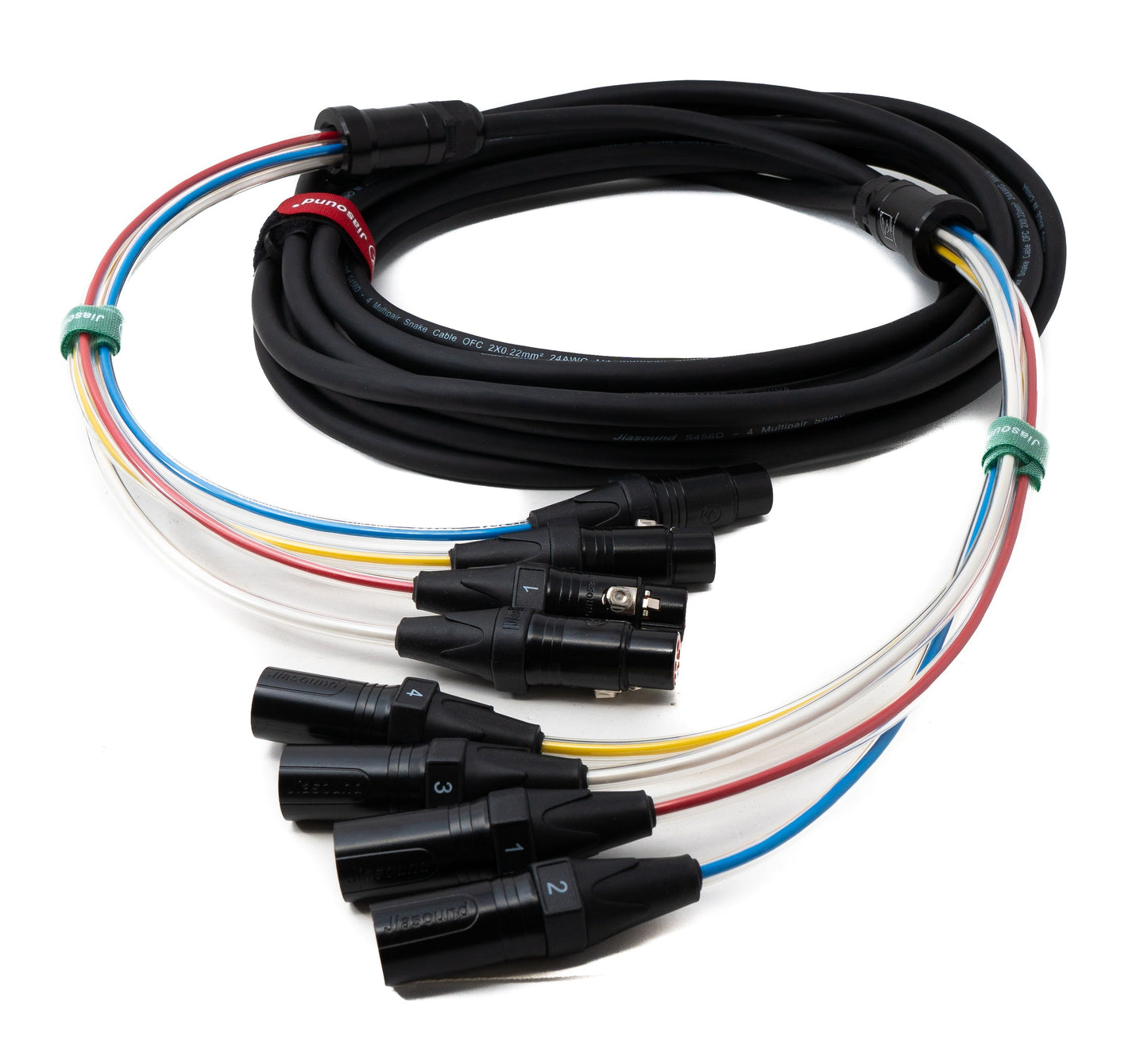 SYSTEM-S Audio Cable 10 m XLR 3-pin 4x male to 4x female AUX in black