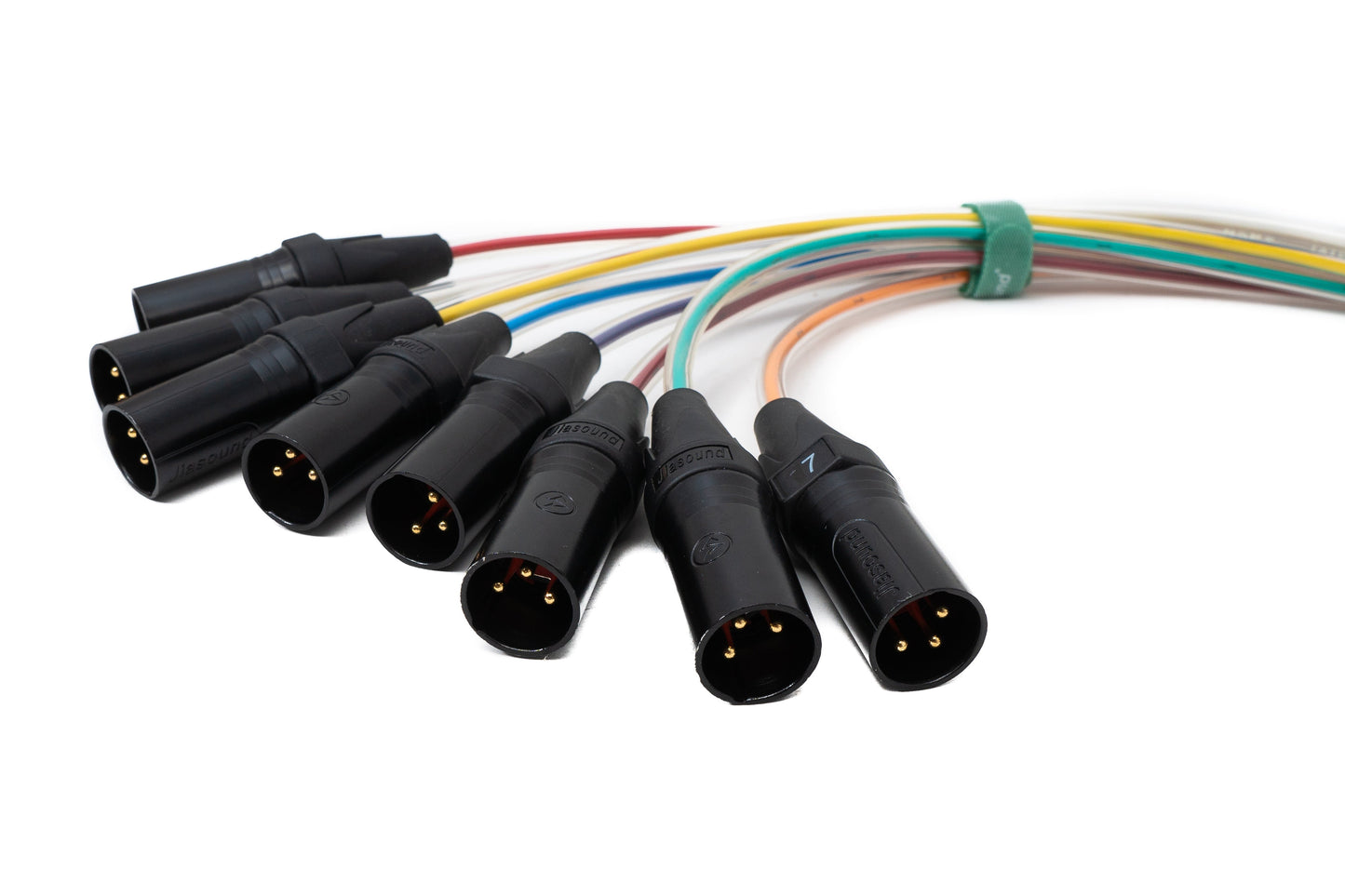 SYSTEM-S Audio Kabel 150 cm XLR 3 polig 8x Stecker zu 8x Buchse AUX in Schwarz