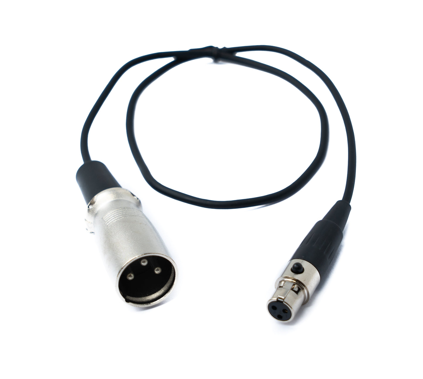SYSTEM-S Audio Kabel 50 cm Mini XLR 3 polig Buchse zu XLR 3 polig Stecker Schwarz