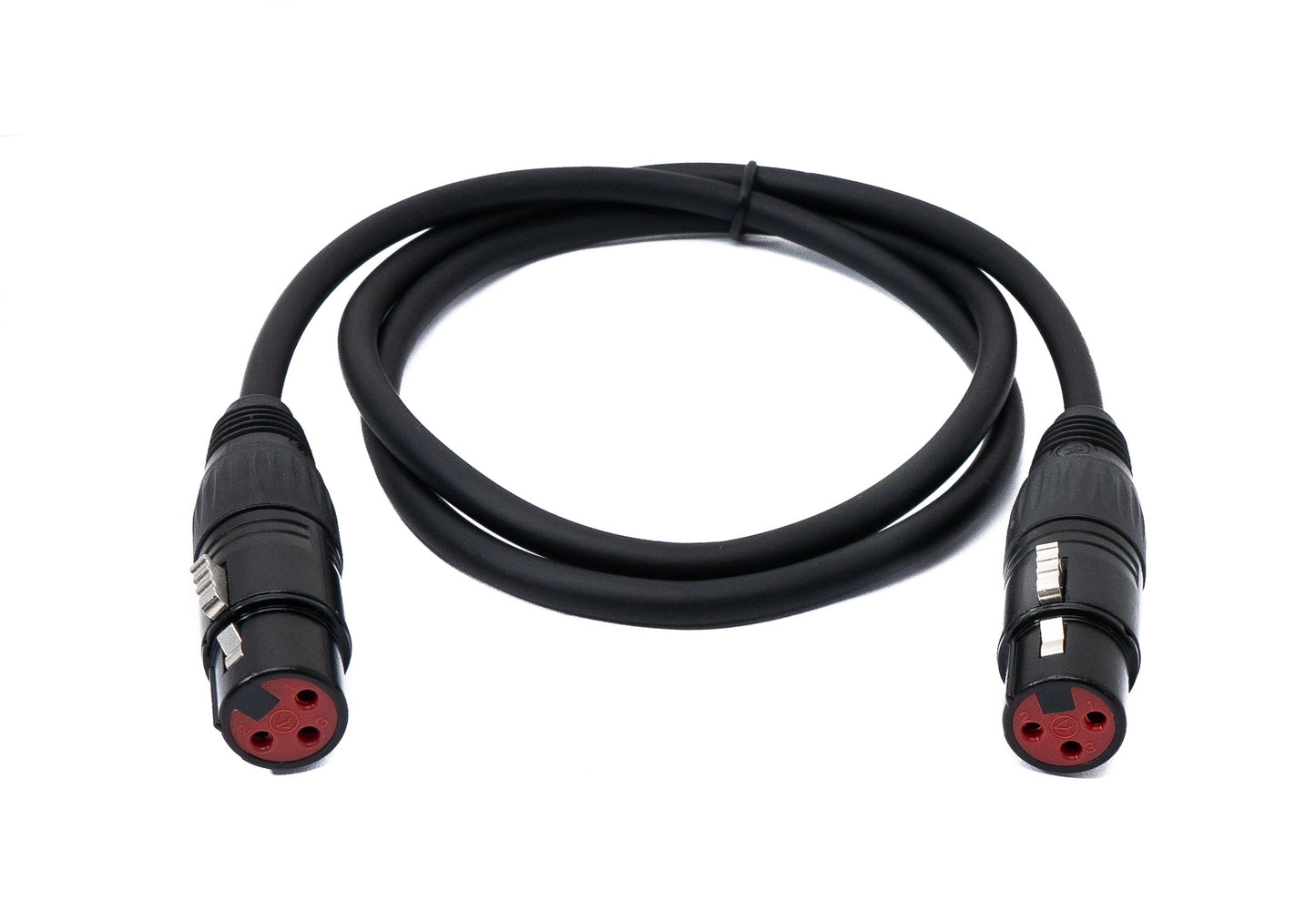 SYSTEM-S Audio Kabel 100 cm XLR 3 polig Buchse zu Buchse in Schwarz