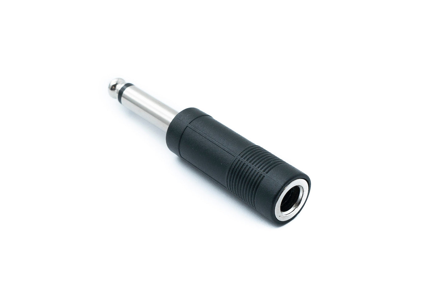 SYSTEM-S Audio Adapter Mono TS 6.35 mm Klinke Stecker zu Buchse 1/4" Kabel in Schwarz