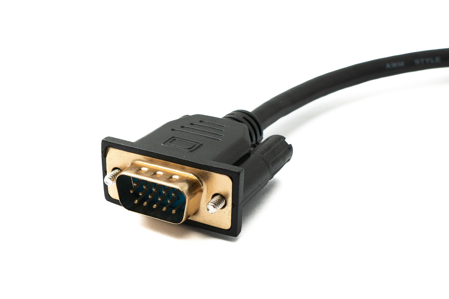 SYSTEM-S D Sub15 Kabel 50 cm HD VGA 15 Pin Stecker zu Stecker DB15 Winkel Down Angled