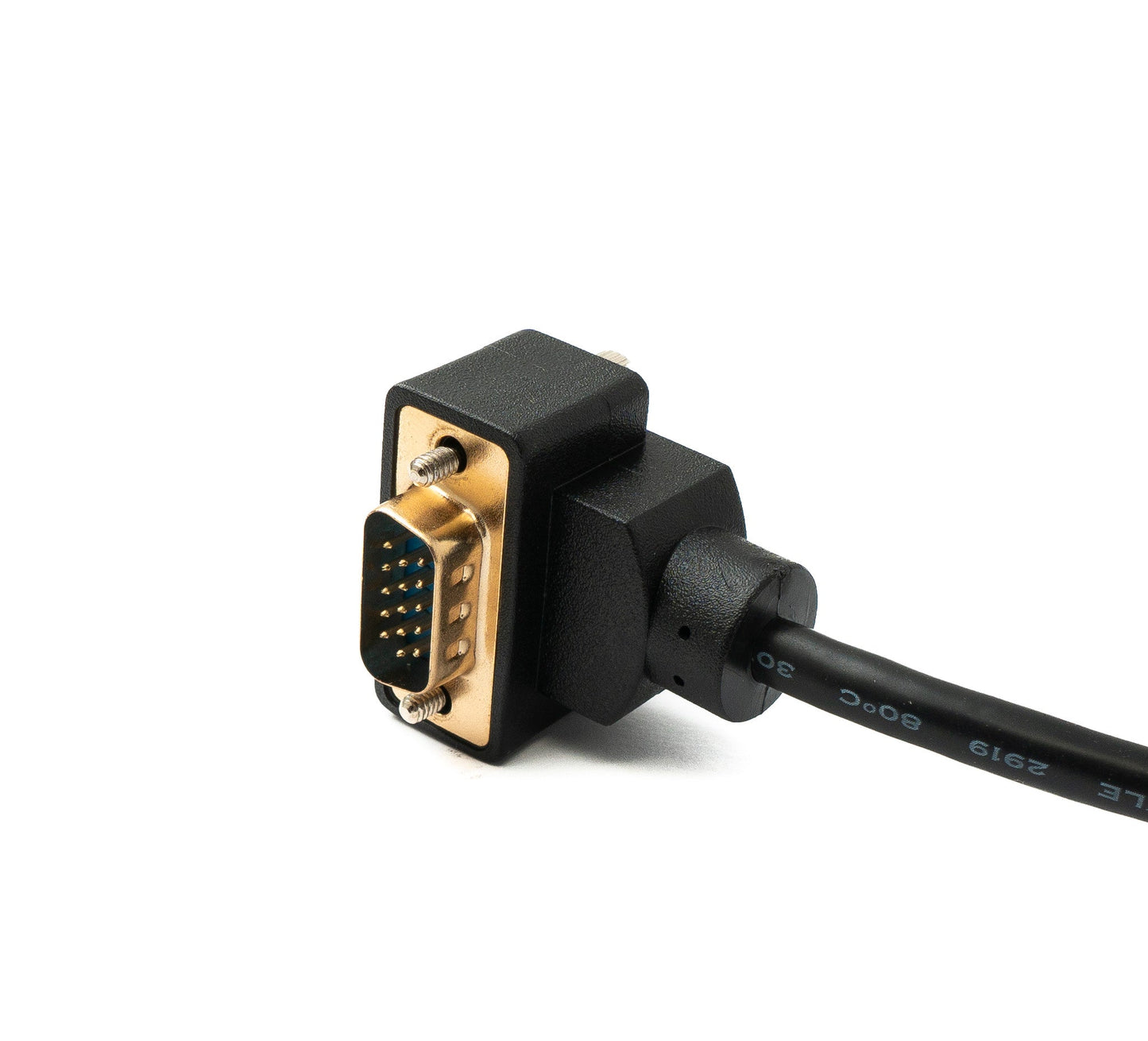 SYSTEM-S D Sub15 Kabel 50 cm HD VGA 15 Pin Stecker zu Stecker DB15 Winkel Down Angled