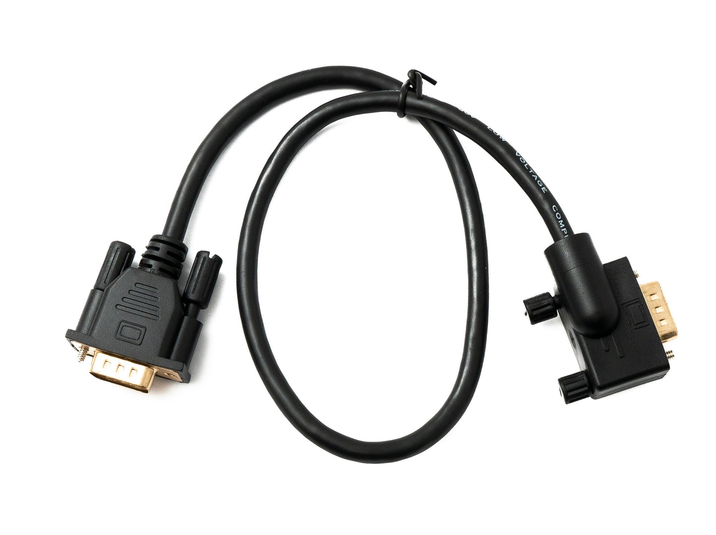 SYSTEM-S D Sub15 cable 50 cm HD VGA 15 pin male to male DB15 angled left angled