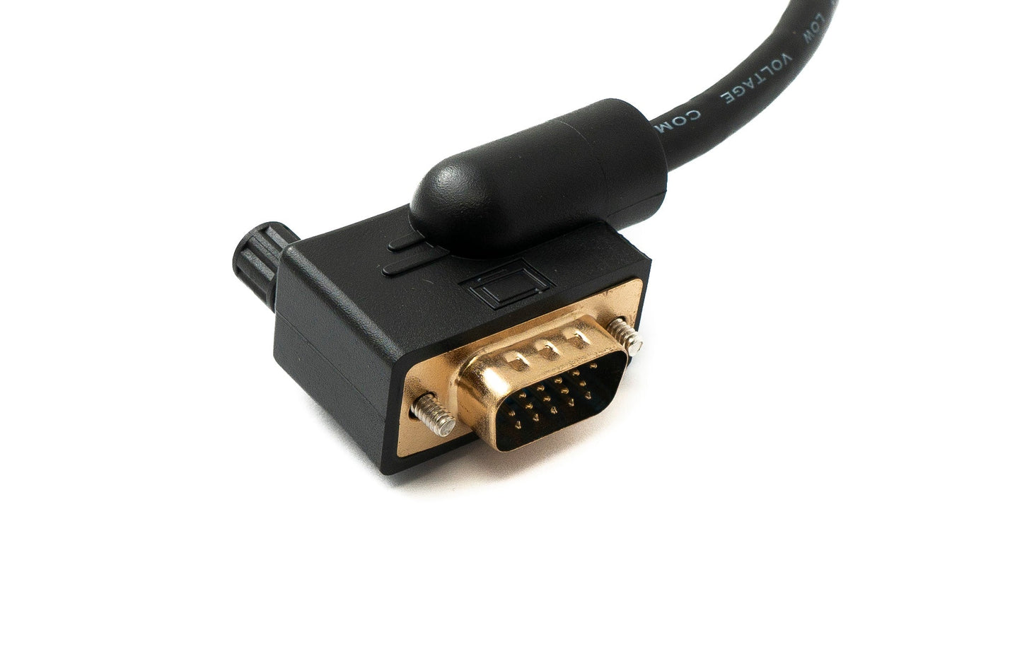 SYSTEM-S D Sub15 cable 50 cm HD VGA 15 pin male to male DB15 angled left angled